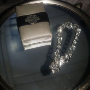 Silver HARLEY DAVIDSON link chain bracelet